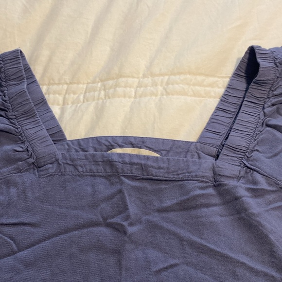 Short cotton dress with balloon sleeves - Picture 2 of 3